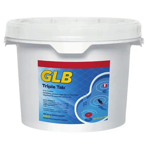 GLB Triple Tab 3" Chlorinating Tablets 22.5 lb Bucket GLB Triple Tab 3" Chlorinating Tablets 22.5 lb Bucket