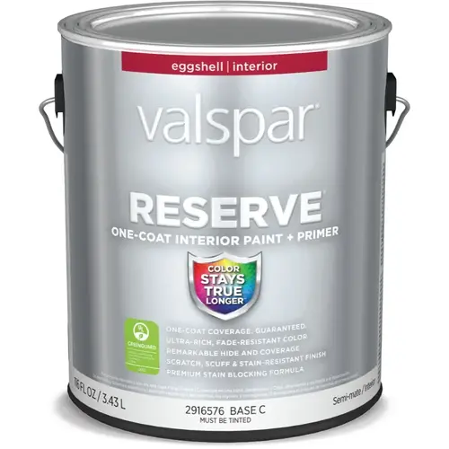Valspar Reserve Eggshell Base Tintable Acrylic Interior Paint + Primer, 1-Gallon Valspar Reserve Eggshell Base Tintable Acrylic Interior Paint + Primer, 1-Gallon