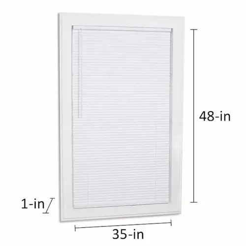 Project Source Cordless 1-in White Room Darkening Mini-Blind 47-in x 48-in Project Source Cordless 1-in White Room Darkening Mini-Blind 47-in x 48-in