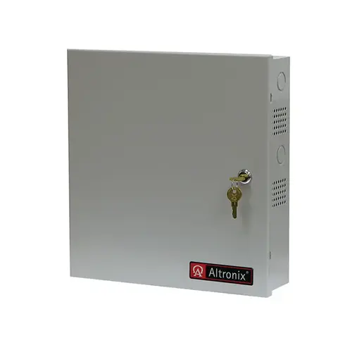 Power Supply with Fire Alarm Disconnect, Input 115VAC 60Hz at 3.5A, 5 PTC Outputs, 12/24VDC at 6A, Red Enclosure Power Supply with Fire Alarm Disconnect, Input 115VAC 60Hz at 3.5A, 5 PTC Outputs, 12/24VDC at 6A, Red Enclosure