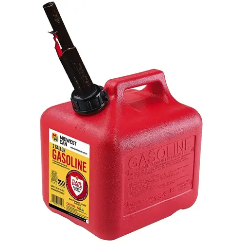 Red Polyethylene Gas Can Auto Shut off 2-Gallons Red Polyethylene Gas Can Auto Shut off 2-Gallons