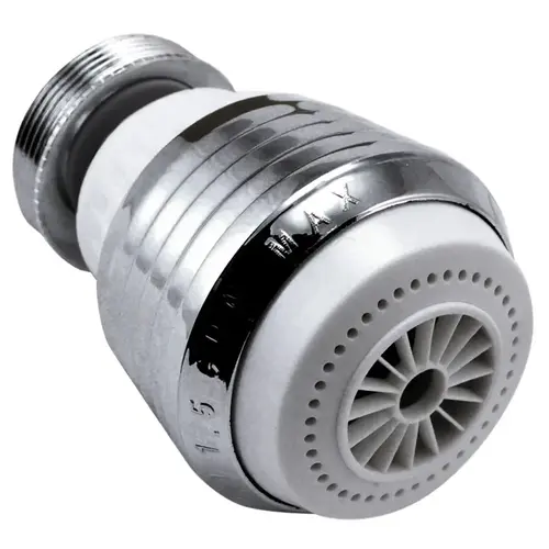 Dual Thread Swivel 1.5GPM Kitchen Aerator Chrome/White Dual Thread Swivel 1.5GPM Kitchen Aerator Chrome/White