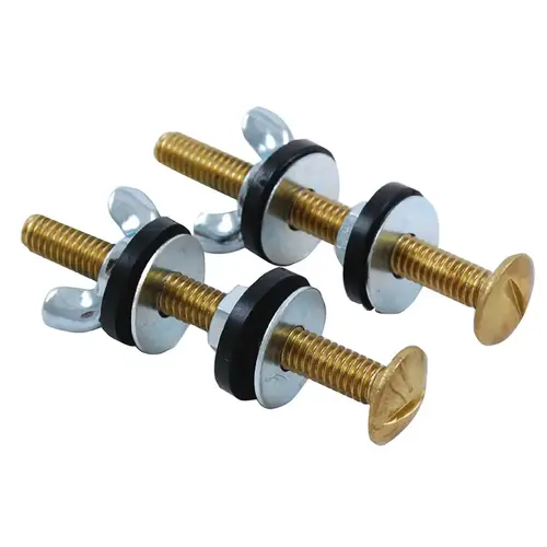 Brass Plated 5/16" x 3" Tank-To-Bowl Bolts Brass Plated 5/16" x 3" Tank-To-Bowl Bolts