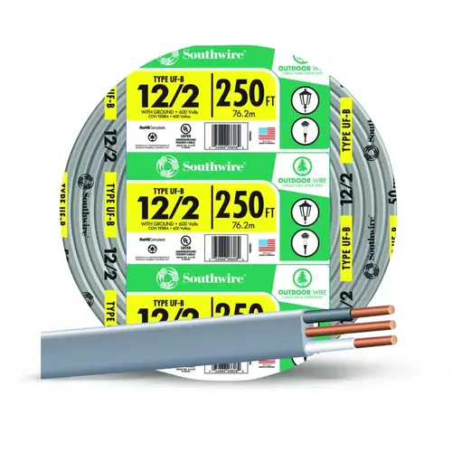 UF Wire with Ground 12/2 250 Ft Roll UF Wire with Ground 12/2 250 Ft Roll