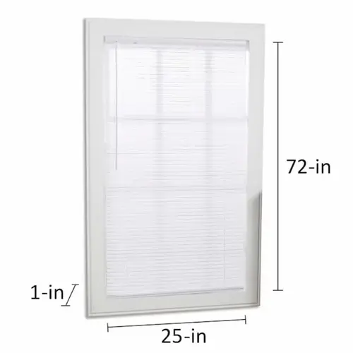 Project Source Cordless 1-in White Vinyl Light Filtering Mini-Blind 25-in x 72-in Project Source Cordless 1-in White Vinyl Light Filtering Mini-Blind 25-in x 72-in