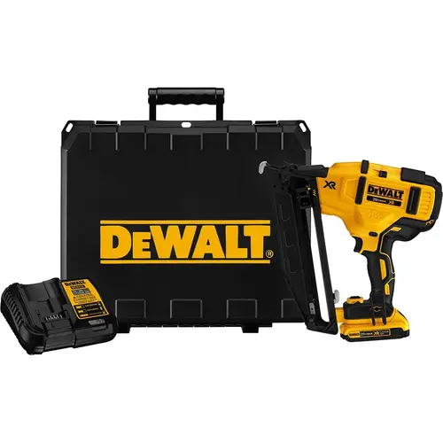 DeWalt 20V MAX XR Lithium-Ion Angled Finish Nailer Kit DeWalt 20V MAX XR Lithium-Ion Angled Finish Nailer Kit