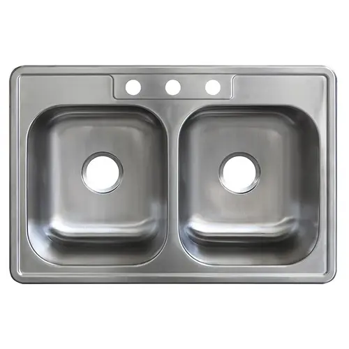 Stainless Steel Double Bowl Kitchen Sink 3-Hole Stainless Steel Double Bowl Kitchen Sink 3-Hole