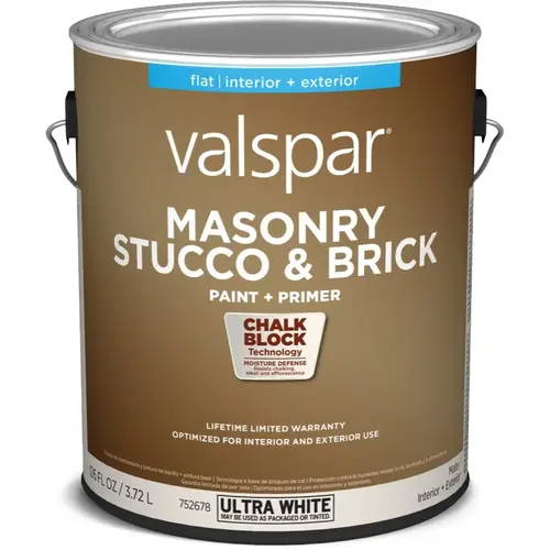 Valspar Flat Ultra White Tintable Latex Interior/Exterior Paint + Primer, 1-Gallon Valspar Flat Ultra White Tintable Latex Interior/Exterior Paint + Primer, 1-Gallon