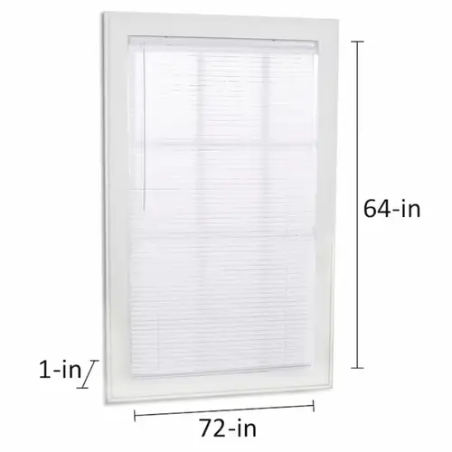 Project Source Cordless 1-in White Vinyl Light Filtering Mini-Blind 72-in x 64-in Project Source Cordless 1-in White Vinyl Light Filtering Mini-Blind 72-in x 64-in