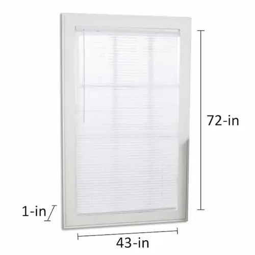 Project Source Cordless 1-in White Vinyl Light Filtering Mini-Blind 43-in x 72-in Project Source Cordless 1-in White Vinyl Light Filtering Mini-Blind 43-in x 72-in