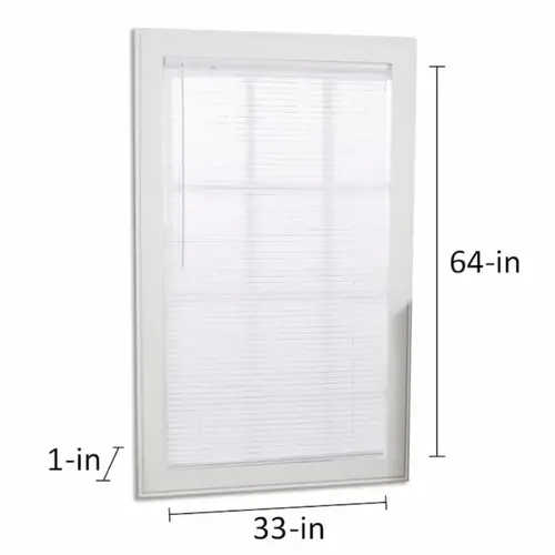 Project Source Cordless 1-in White Vinyl Light Filtering Mini-Blind 33-in x 64-in Project Source Cordless 1-in White Vinyl Light Filtering Mini-Blind 33-in x 64-in