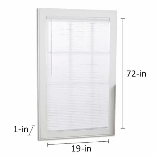 Project Source Cordless 1-in White Vinyl Light Filtering Mini-Blind 19-in x 72-in Project Source Cordless 1-in White Vinyl Light Filtering Mini-Blind 19-in x 72-in