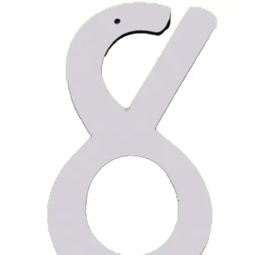 4" Numbers Satin Nickel "8" 4" Numbers Satin Nickel "8"