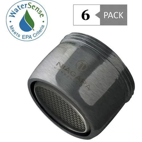 AM Conservation Dual Thread Aerator 1.0 GPM Brushed Nickel - pack of 6 AM Conservation Dual Thread Aerator 1.0 GPM Brushed Nickel - pack of 6