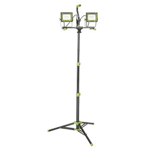PowerSmith Dual-Head Work Light With Tripod, 120 V, 90 W, 2-Lamp, LED Lamp, 10000 Lumens, 5000 K Color Temp PowerSmith Dual-Head Work Light With Tripod, 120 V, 90 W, 2-Lamp, LED Lamp, 10000 Lumens, 5000 K Color Temp