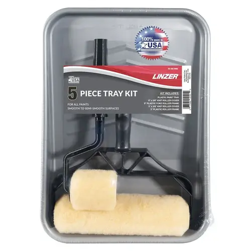 Linzer Paint Tray Kit, Smooth Surface, Plastic, 5-Piece Linzer Paint Tray Kit, Smooth Surface, Plastic, 5-Piece