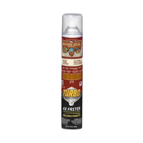 Ready Seal Stain With Turbo Spray System, Smooth, Pecan, 24 oz, Aerosol Can Ready Seal Stain With Turbo Spray System, Smooth, Pecan, 24 oz, Aerosol Can
