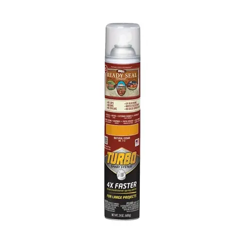 Ready Seal Stain With Turbo Spray System, Smooth, Natural Cedar, 24 oz, Aerosol Can Ready Seal Stain With Turbo Spray System, Smooth, Natural Cedar, 24 oz, Aerosol Can