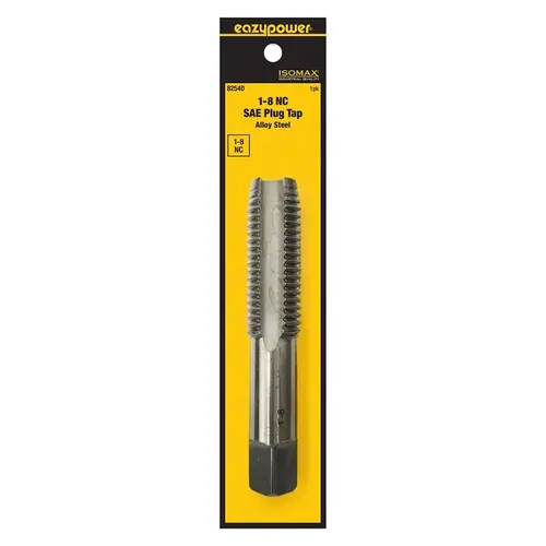 Isomax Straight Flute Tap, 1-8 Thread, UNC Thread, Plug Chamfer Isomax Straight Flute Tap, 1-8 Thread, UNC Thread, Plug Chamfer
