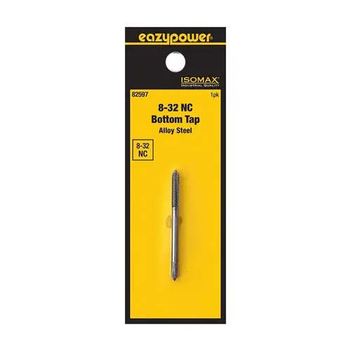 Isomax Straight Flute Tap, #8-32 Thread, UNC Thread, Bottom Chamfer Isomax Straight Flute Tap, #8-32 Thread, UNC Thread, Bottom Chamfer