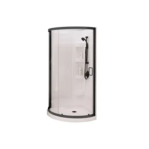 Maax Cyrene Series 300001-000-001-105 Center Drain Shower Kit, 34 in L, 34 in W, 76-1/8 in H, Acrylic/Glass, Matte Black Maax Cyrene Series 300001-000-001-105 Center Drain Shower Kit, 34 in L, 34 in W, 76-1/8 in H, Acrylic/Glass, Matte Black