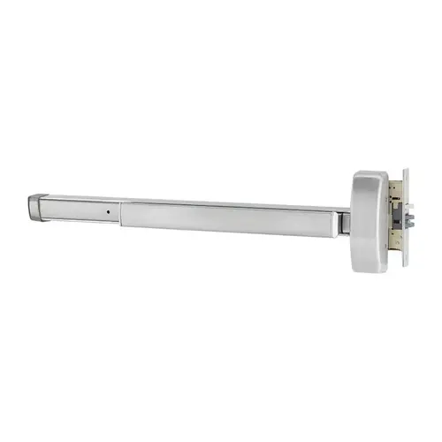 48" Delayed Egress Concealed Vertical Rod Exit Device, Lever/Knob Always Active, Fire Rated, Less Bottom Rod, 4' Device, Bright Chromium Plated
