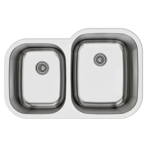 Profile 31-1/2"W Stainless Steel Undermount Kitchen Sink Double 40/60 Bowl, 16 Gauge, 20 Per Pack Profile 31-1/2"W Stainless Steel Undermount Kitchen Sink Double 40/60 Bowl, 16 Gauge, 20 Per Pack