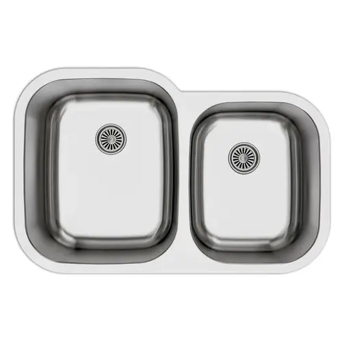 Profile 31-1/2"W Stainless Steel Undermount Kitchen Sink Double 60/40 Bowl, 16 Gauge, 20 Per Pack Profile 31-1/2"W Stainless Steel Undermount Kitchen Sink Double 60/40 Bowl, 16 Gauge, 20 Per Pack