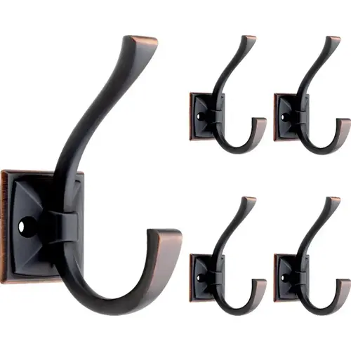 Franklin Brass Ruavista Coat and Hat Hook, Bronze With Copper Highlights, 5/Pack Franklin Brass Ruavista Coat and Hat Hook, Bronze With Copper Highlights, 5/Pack