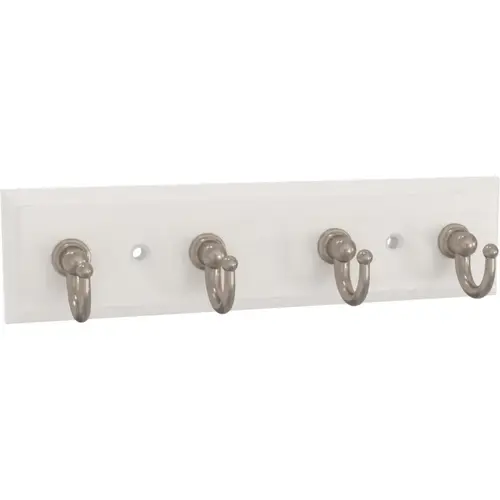 Key Tidy with 4 Hooks, 7", Pure White & Nickel, 2/Pack Key Tidy with 4 Hooks, 7", Pure White & Nickel, 2/Pack