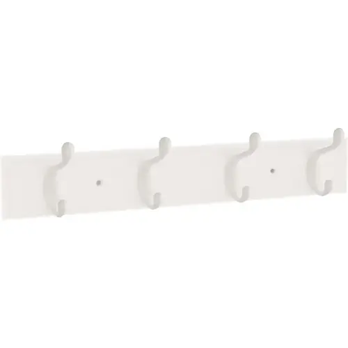 Casual Curve Coat & Hat Hook Rack with 4 Hooks, 16", Pure White, 2/Pack Casual Curve Coat & Hat Hook Rack with 4 Hooks, 16", Pure White, 2/Pack