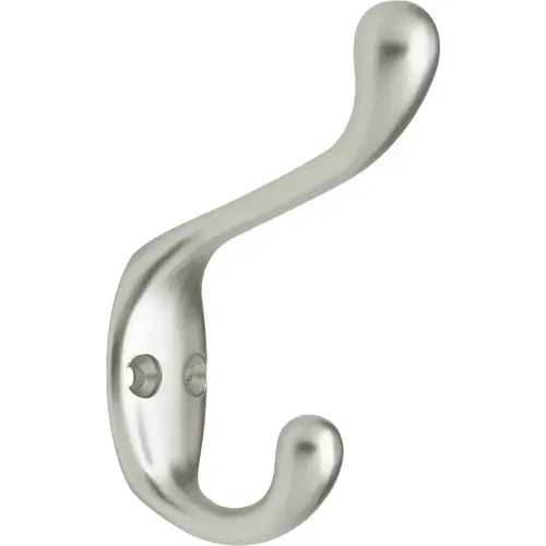 Heavy Duty Coat and Hat Hook, 3", Matte Nickel, 5/Pack Heavy Duty Coat and Hat Hook, 3", Matte Nickel, 5/Pack