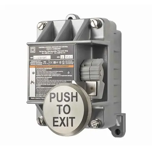 Explosion Proof 2" Pushbutton, "PUSH TO EXIT", Momentary Explosion Proof 2" Pushbutton, "PUSH TO EXIT", Momentary