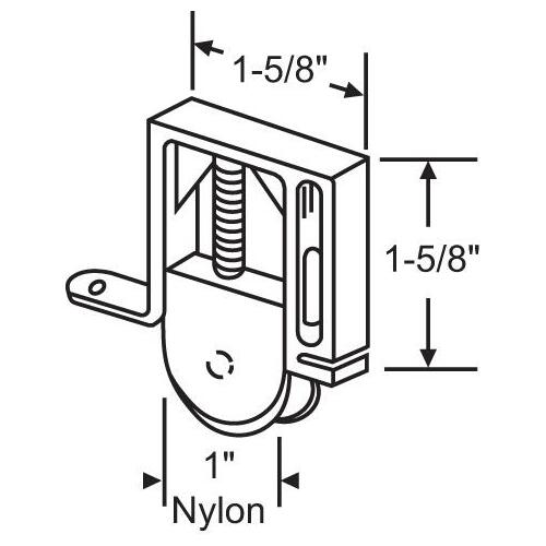 Patio Screen Roller 1in Nylon Wheel Patio Screen Roller 1in Nylon Wheel
