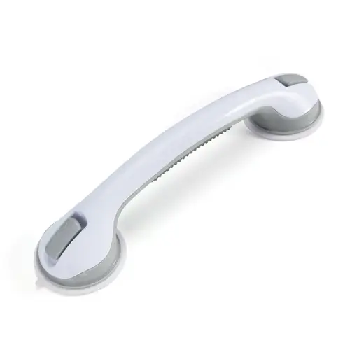 No-Drill Suction Shower Handle 16-1/2" White/Gray No-Drill Suction Shower Handle 16-1/2" White/Gray