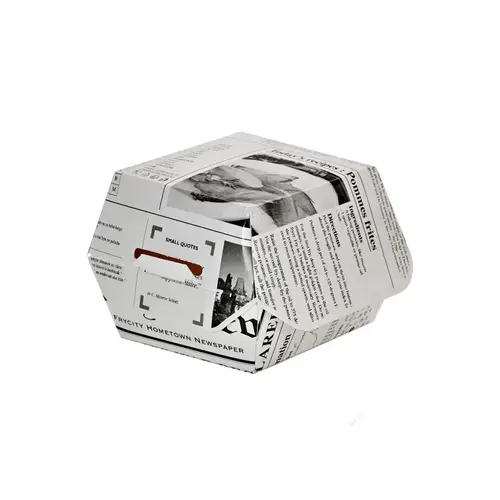 Mini Slider Take-Out Box Hinged 2.8X2.8X2 IN Corrugated Cardboard Newspaper Print 50 Count/Pack 10 Packs/Case Mini Slider Take-Out Box Hinged 2.8X2.8X2 IN Corrugated Cardboard Newspaper Print 50 Count/Pack 10 Packs/Case
