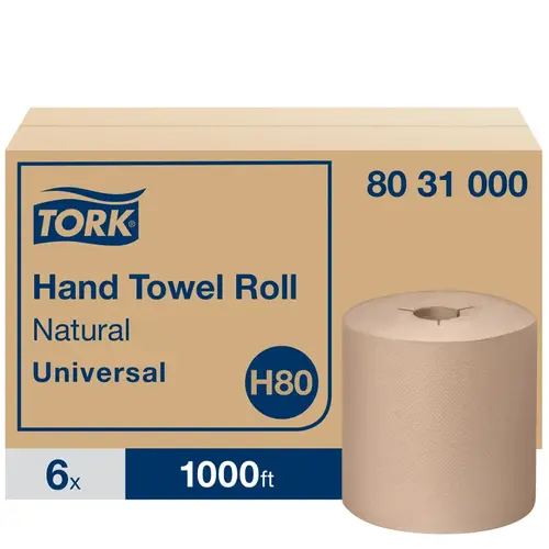 Tork Roll Paper Towel H80 7.938IN X1000FT 1PLY Kraft Hard Roll Embossed Universal Controlled Refill 6 Rolls/Case Tork Roll Paper Towel H80 7.938IN X1000FT 1PLY Kraft Hard Roll Embossed Universal Controlled Refill 6 Rolls/Case