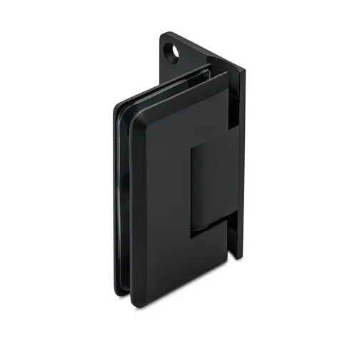 Oceana Ultra Heavy Duty Adjustable 90 degree Wall-Glass Hinge with Offset Backplate - Matte Black Oceana Ultra Heavy Duty Adjustable 90 degree Wall-Glass Hinge with Offset Backplate - Matte Black