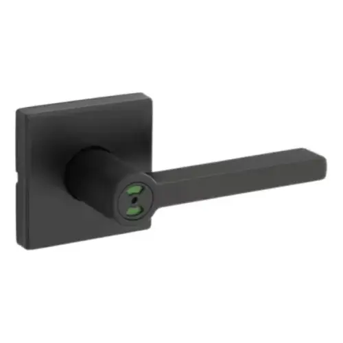 Halifax Lever with Square Rose Privacy Door Lock with Privacy Occupancy Indicator with 4AL Latch and RCS Strike Matte Black Finish Halifax Lever with Square Rose Privacy Door Lock with Privacy Occupancy Indicator with 4AL Latch and RCS Strike Matte Black Finish
