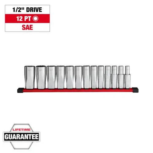 13pc 1/2 inch Drive 12-Point Deep Well SAE Socket Set 13pc 1/2 inch Drive 12-Point Deep Well SAE Socket Set