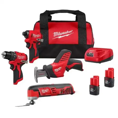 M12 Subcompact Brushless 4-Tool Combo Kit M12 Subcompact Brushless 4-Tool Combo Kit