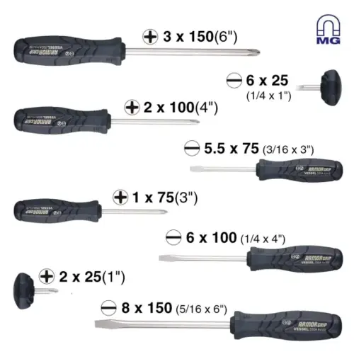 ARMOR GRIP Screwdriver 8PC. Set ARMOR GRIP Screwdriver 8PC. Set