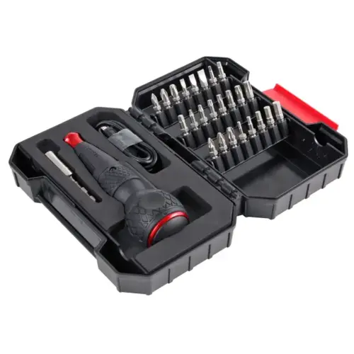 Rechargeable Ball Grip Screwdriver with 25-pc Bit Set Rechargeable Ball Grip Screwdriver with 25-pc Bit Set