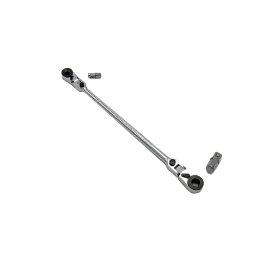 Dual flex head 1/4" & 3/8" ratchet with removable drives Dual flex head 1/4" & 3/8" ratchet with removable drives