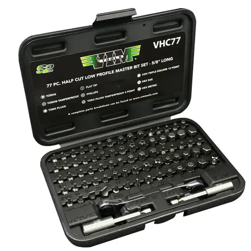 VIM Half Cut Master Bit Set, 77 pc, 5/8" VIM Half Cut Master Bit Set, 77 pc, 5/8"