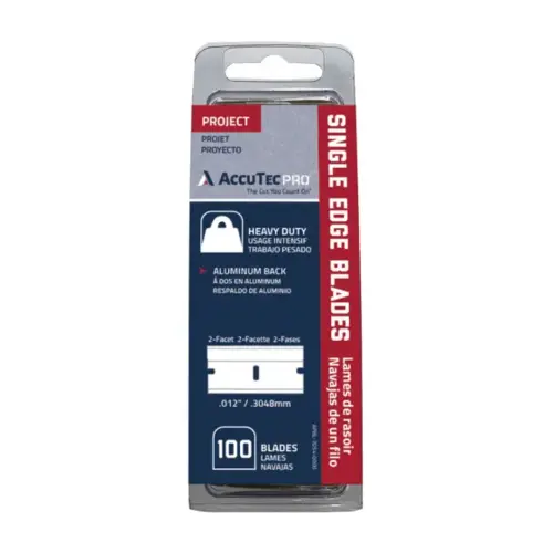 Single Edge Razor Blades .012 2 Facet, 100 per box Single Edge Razor Blades .012 2 Facet, 100 per box