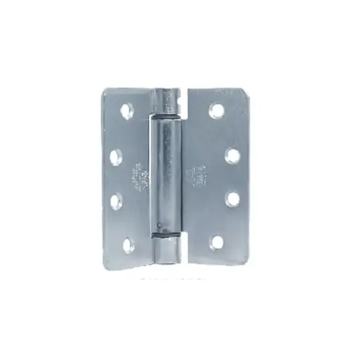Lubricated Bearing Single Acting Spring Hinge, Residential Grade Template Hole Patter 1/4 In. Radius, 3-1/2 In. by 3-1/2 In. Satin Chromium