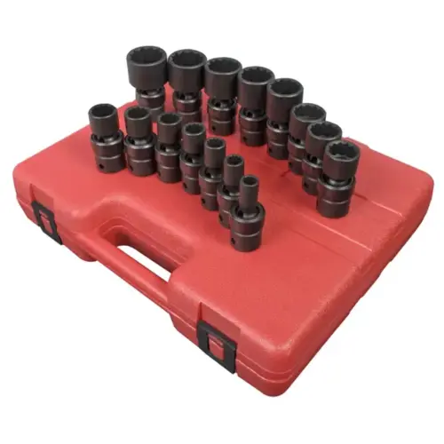 15 PC 1/2" DR 12 PT SAE UNIVERSAL IMPACT SOCKET 15 PC 1/2" DR 12 PT SAE UNIVERSAL IMPACT SOCKET
