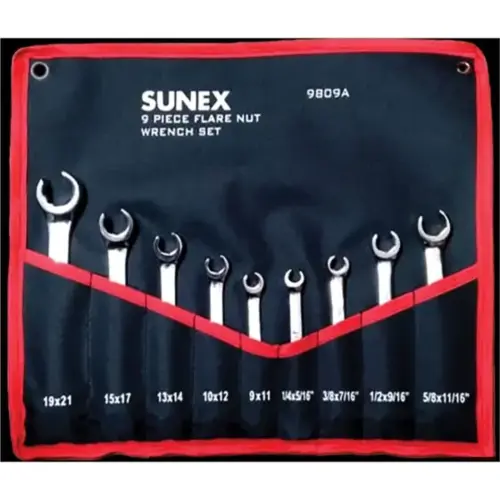9 Pc Polish SAE Metric Flare Nut Wrench Set 9 Pc Polish SAE Metric Flare Nut Wrench Set