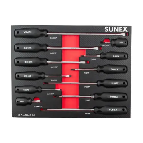 Phillips & Slotted Magnetic 12 Piece Screwdriver Set in EVA Foam Phillips & Slotted Magnetic 12 Piece Screwdriver Set in EVA Foam